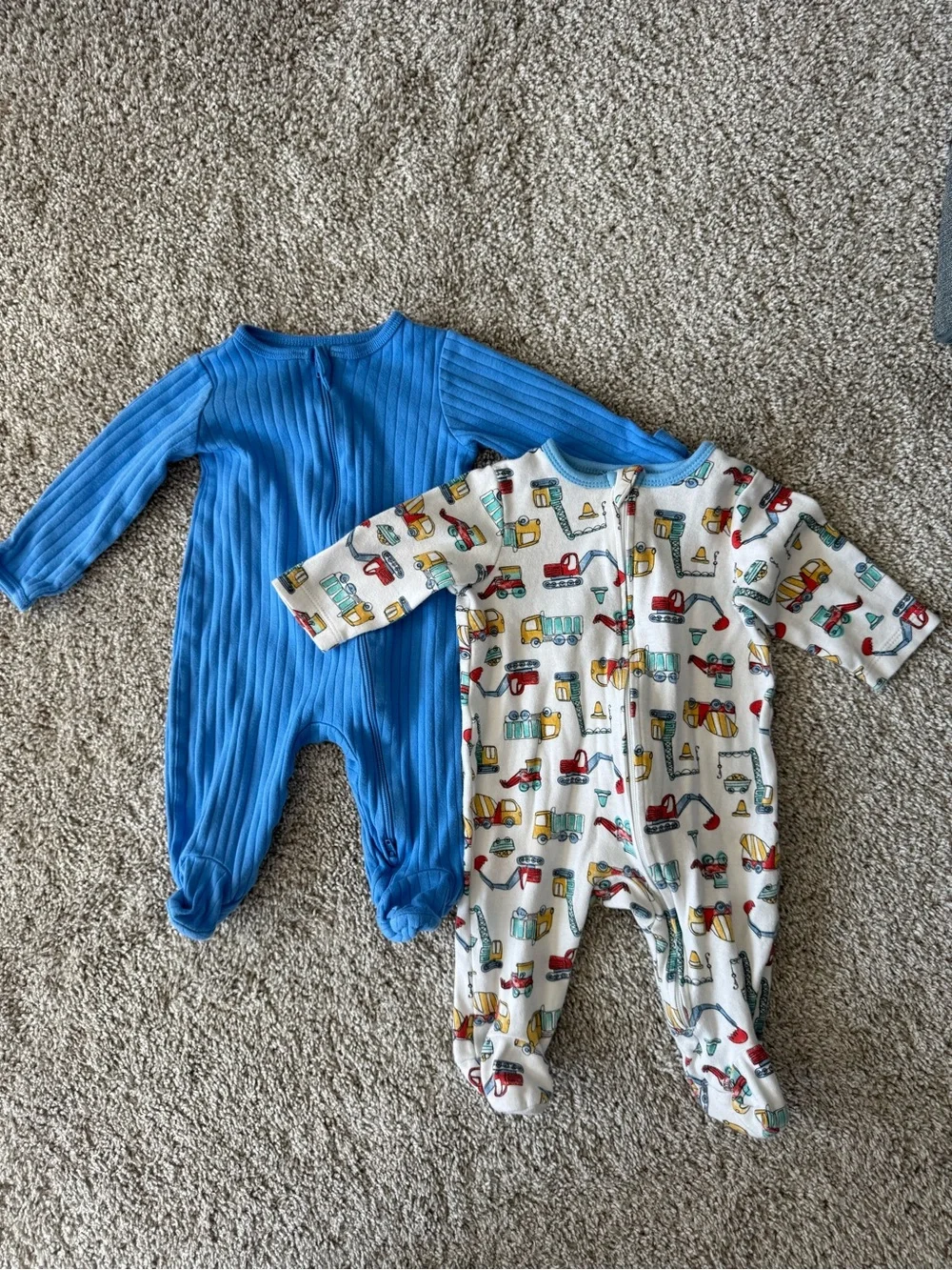 Baby Boy Sleeper Bundle 0-3 Months Mixed Print One-Piece Footies Set 7 Piece Lot